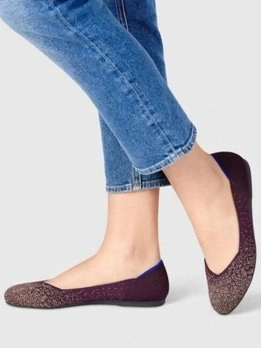 Rothy's The Flat in Eggplant Metallic Size 9